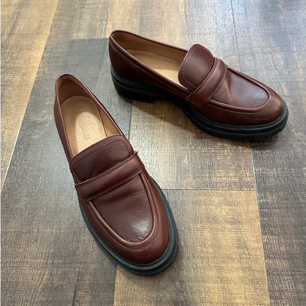 Madewell The Bradley Brown Leather Lugsole Loafers Size 8.5 - Picture 4 of 8